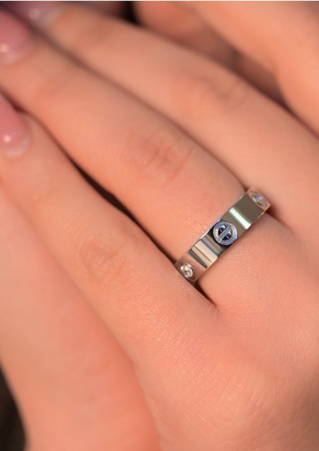 خاتم مريم كارتيير love فضي مع زركون